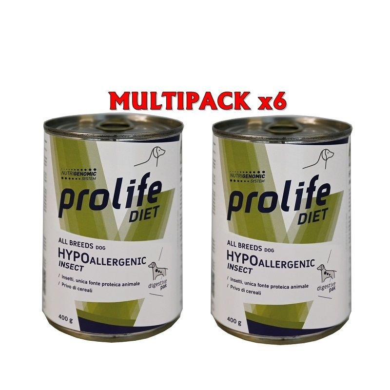 Prolife diet Hypoallergenic Insect 6x 400g umido dietetico cane