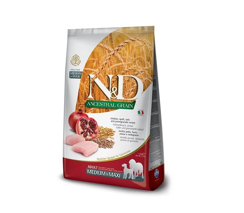 N&D Adult Pollo e Melograno Medium Maxi 12kg crocchette cane ancestral
