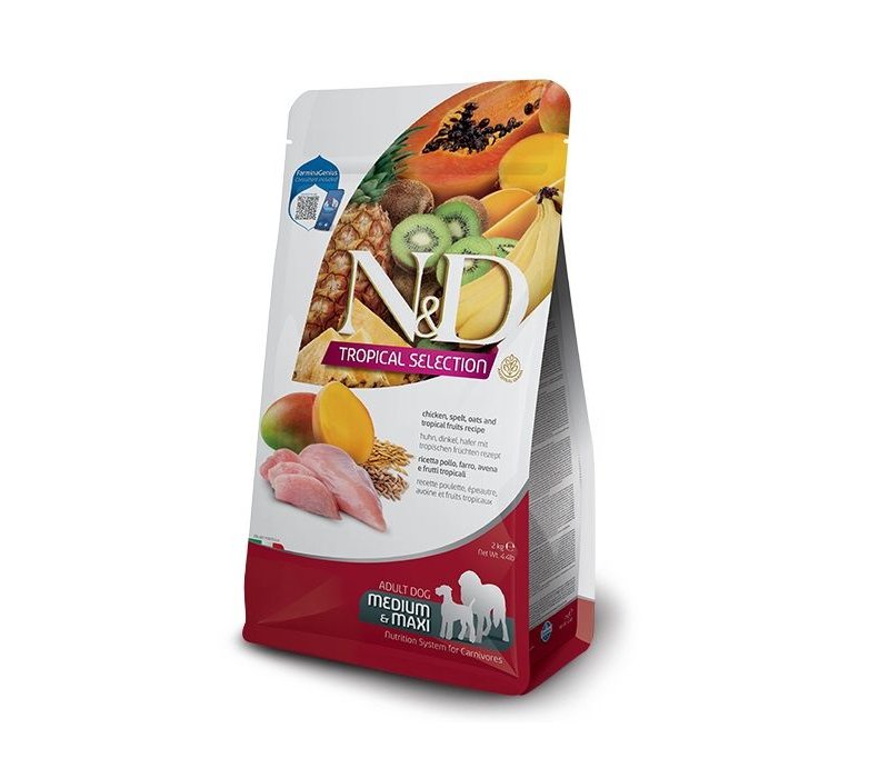 N&D Tropical Adult Pollo Medium Large crocchette cane con frutta tropicale