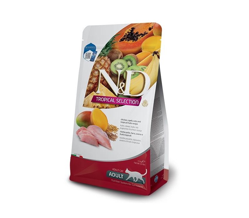 N&D Tropical Adult cat Pollo crocchette gatto con frutta tropicale