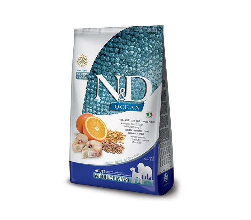 N&D Adult Merluzzo e Arancia Medium Maxi 12kg crocchette cane ancestral