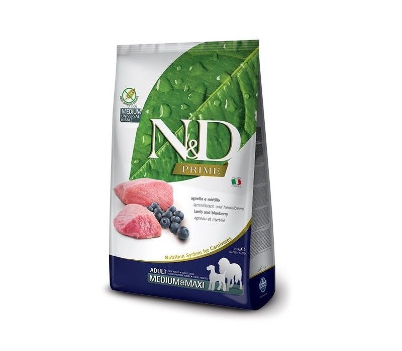 N&D Adult Agnello e Mirtillo Medium Maxi 12kg grain free crocchette cane
