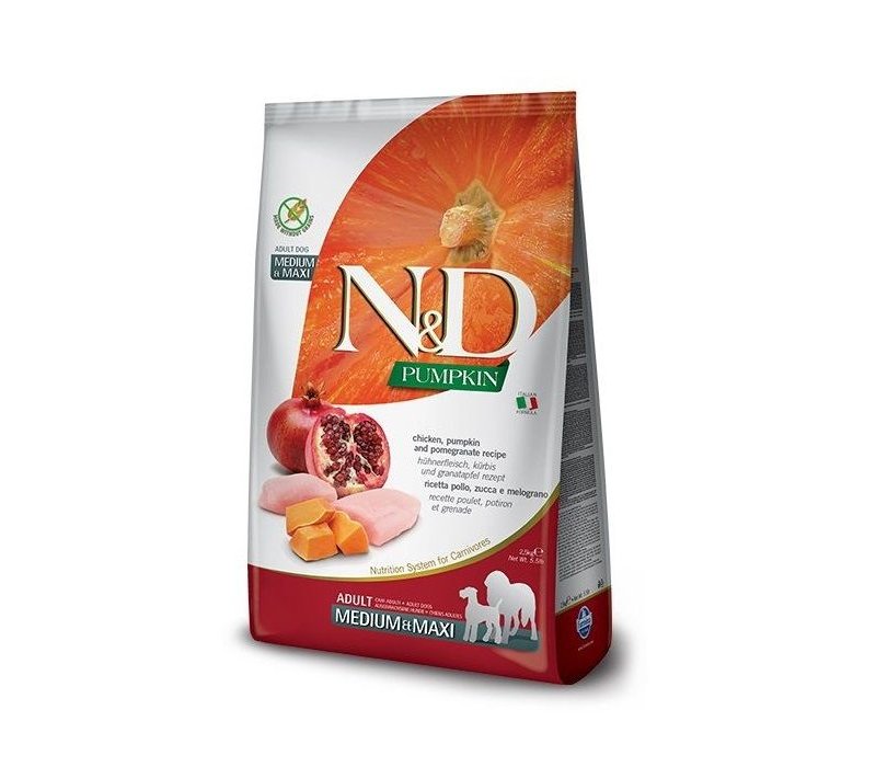 N&D Adult Pollo, Zucca e Melograno Medium Maxi 12kg grain free crocchette cane