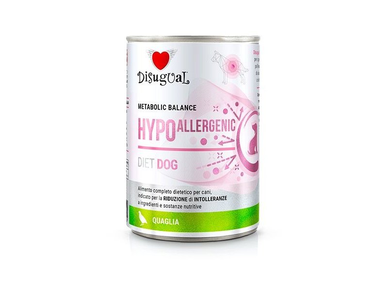 Disugual Hypoallergenic Quaglia 400g umido dietetico cane