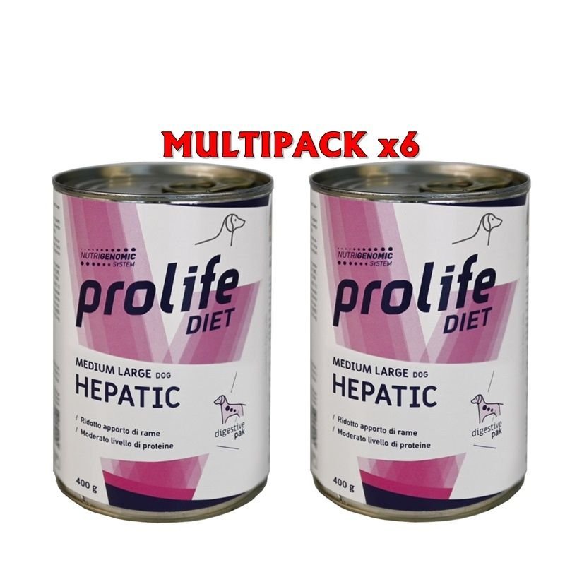 Prolife diet Hepatic 6x 400g umido dietetico cane