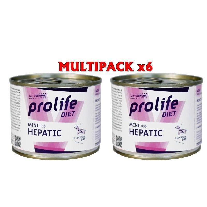 Prolife diet Mini Hepatic 6x 200g umido dietetico cane