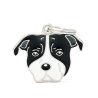 Medaglietta Cane Amstaff Terrier Bianco e Nero
