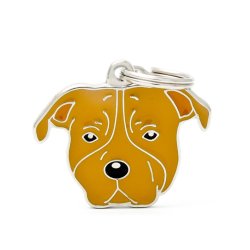 Medaglietta Cane Amstaff Marrone