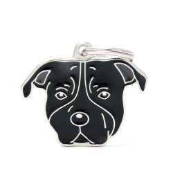 Medaglietta Cane Amstaff Nero