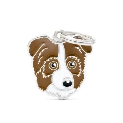 Medaglietta Cane Australian Shepherd Marrone