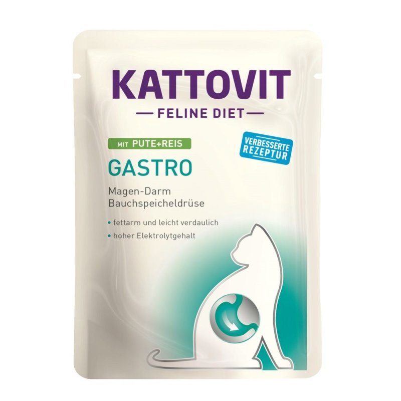 Kattovit Gastro Tacchino e riso 85g umido dietetico gatto feline diet