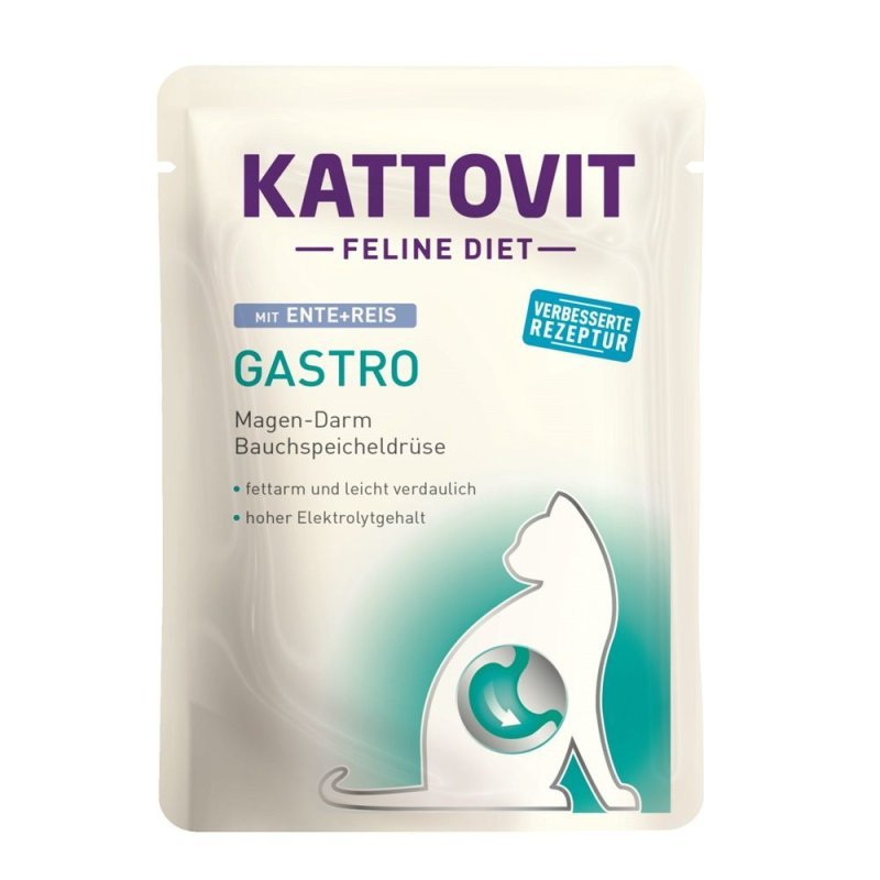 Kattovit Gastro Anatra e riso 85g umido dietetico gatto feline diet