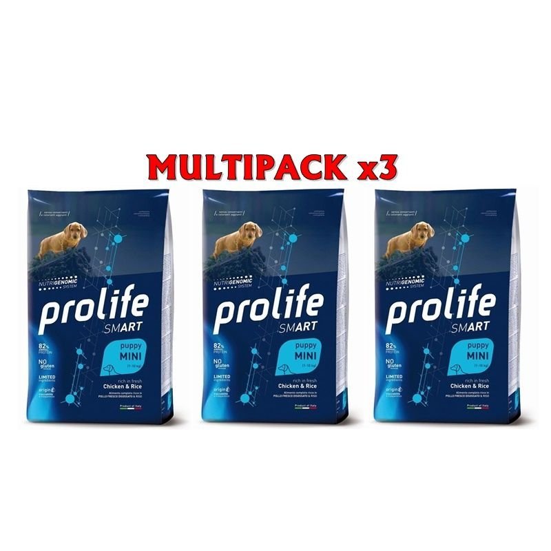 Prolife Puppy Mini Pollo e riso 3x 7kg Nutrigenomic crocchette cucciolo