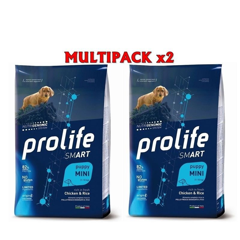 Prolife Puppy Mini Pollo e riso 2x 7kg Nutrigenomic crocchette cucciolo
