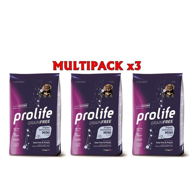 Prolife Puppy Mini Sogliola e Patate 3x 7kg  Nutrigenomic crocchette cucciolo