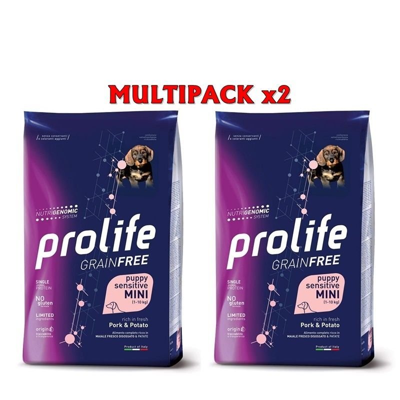 Prolife Puppy Mini Maiale e Patate 2x 7kg Nutrigenomic crocchette cucciolo