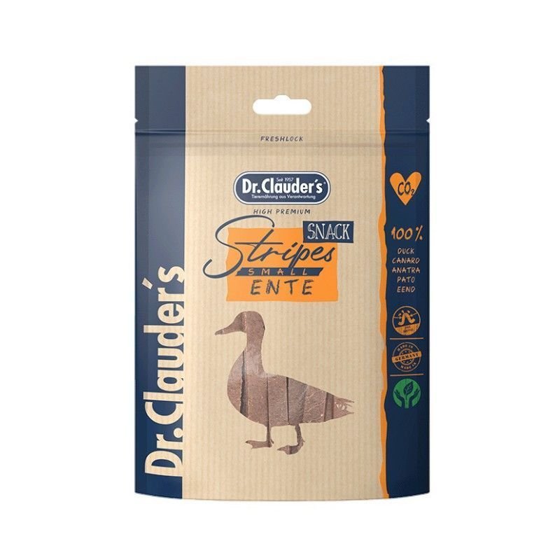 Dr. Clauder's Filet Strips di anatra 80g snack per cani in striscette