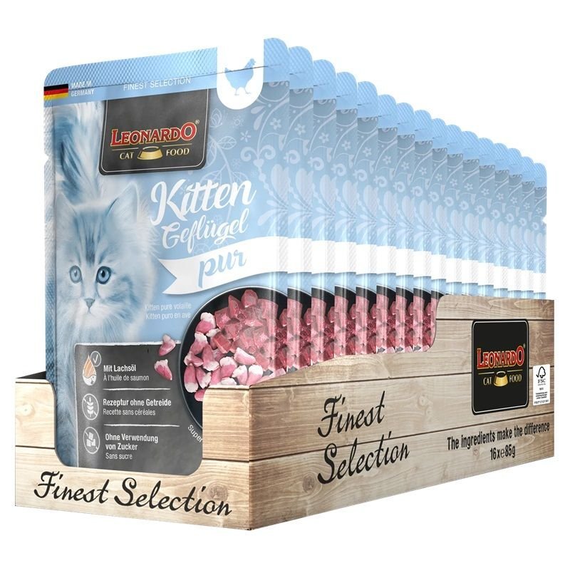 Leonardo Kitten Pollame 16x 85g umido gattino finest selection