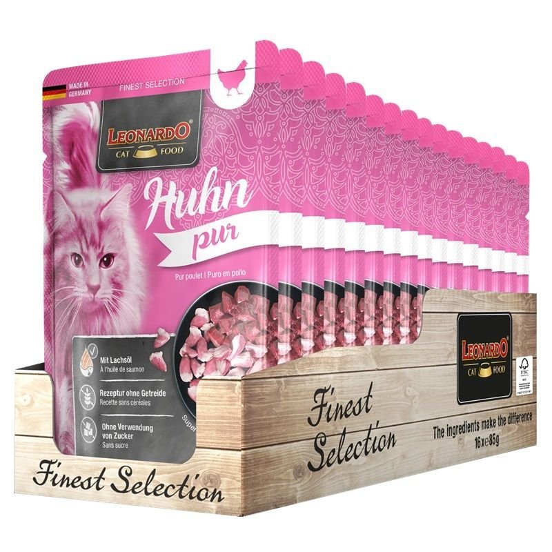 Leonardo Puro Pollo 16x 85g umido gatto finest selection