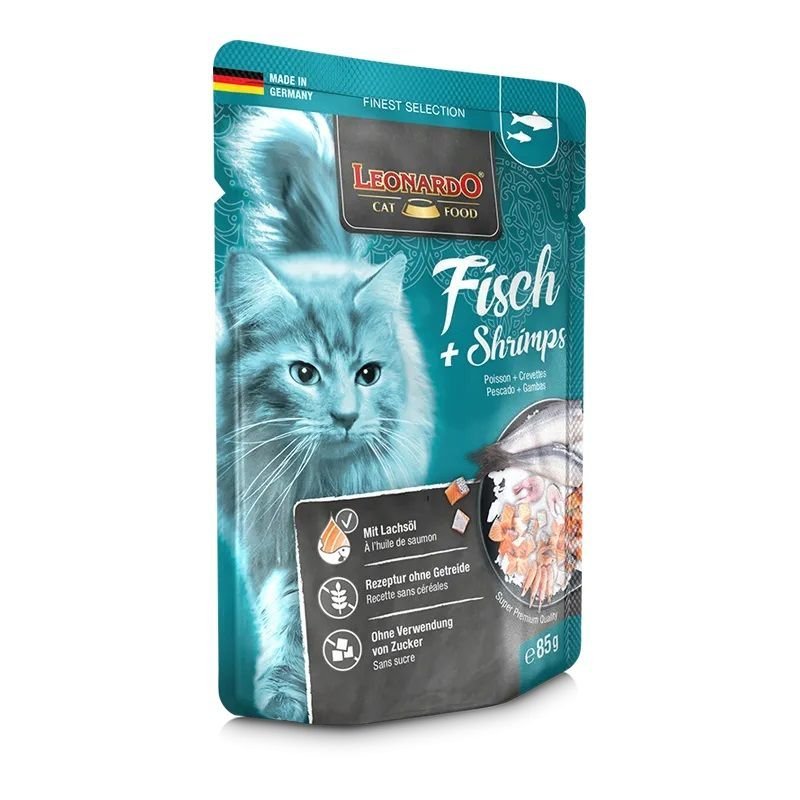 Leonardo Pesce e Gamberetti 85g umido gatto finest selection