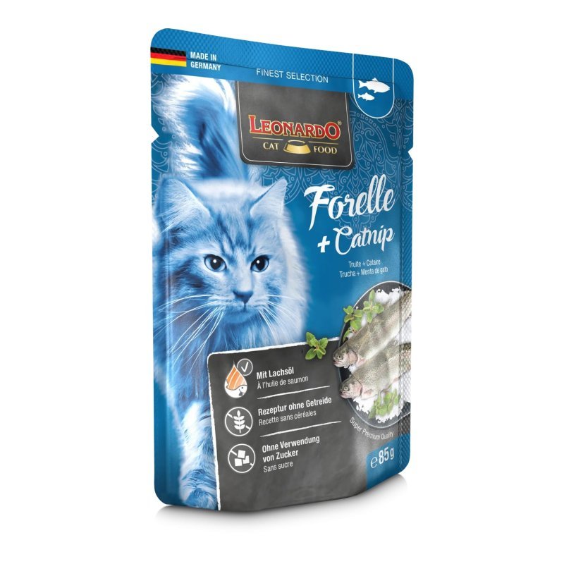 Leonardo Trota e Catnip 85g umido gatto finest selection