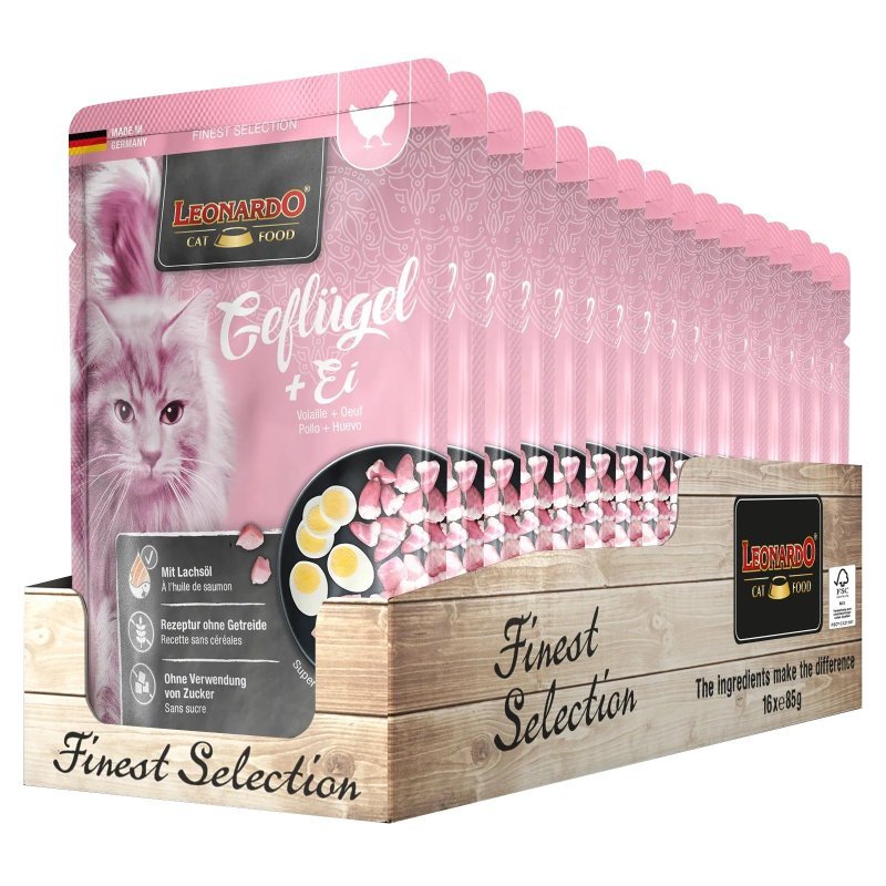 Leonardo Pollame e Uovo 16x 85g umido gatto finest selection