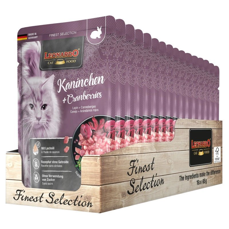 Leonardo Coniglio e Mirtilli 16x 85g umido gatto finest selection