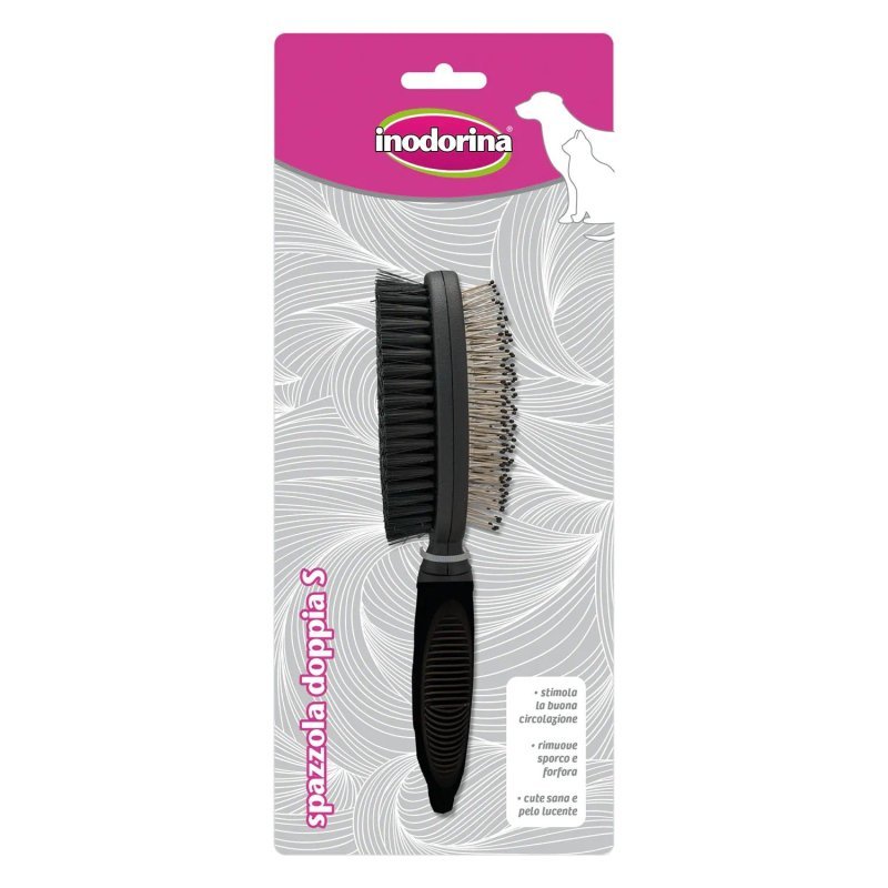 Inodorina Grooming Spazzola Doppia Small per cani e gatti