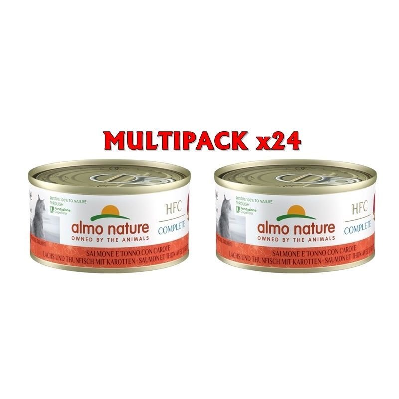 Almo Nature HFC Complete Salmone e Tonno con carote 24x 70g umido gatto