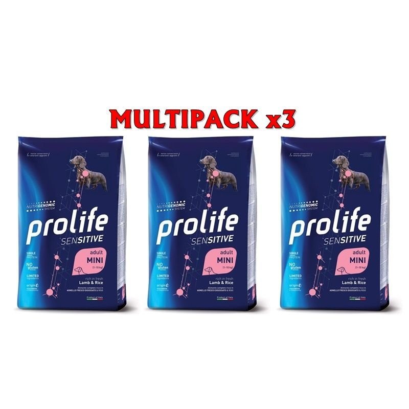 Prolife Mini Agnello e Riso 3x 7kg Nutrigenomic crocchette cane