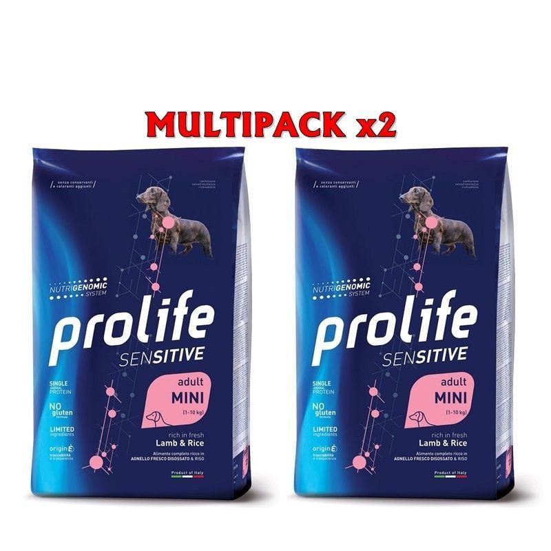 Prolife Mini Agnello e Riso 2x 7kg Nutrigenomic crocchette cane