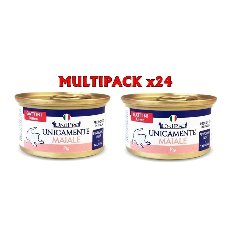 UniPro Unicamente Kitten Maiale 24x 85g umido gattino monoproteico