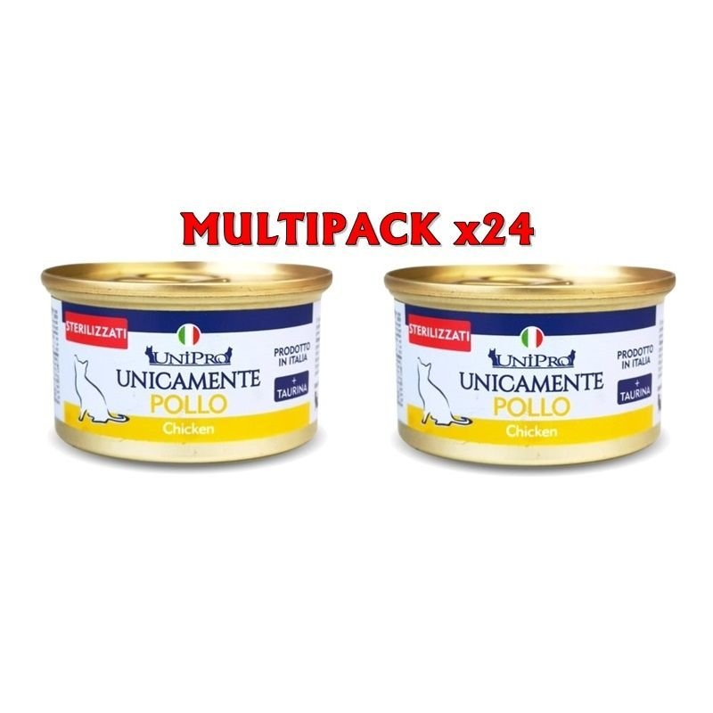 UniPro Unicamente Sterilizzato Pollo 24x 85g umido gatto monoproteico