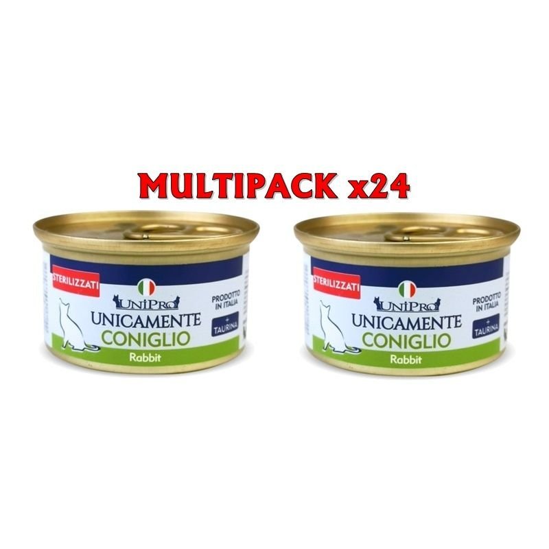 UniPro Unicamente Sterilizzato Coniglio 24x 85g umido gatto monoproteico