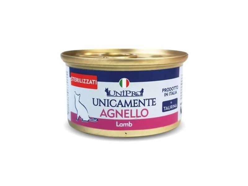 UniPro Unicamente Sterilizzato Agnello 85g umido gatto monoproteico