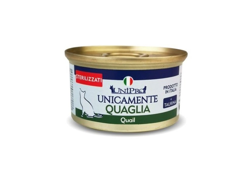 UniPro Unicamente Sterilizzato Quaglia 85g umido gatto monoproteico