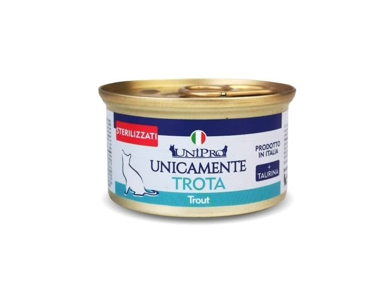 UniPro Unicamente Sterilizzato Trota 85g umido gatto monoproteico