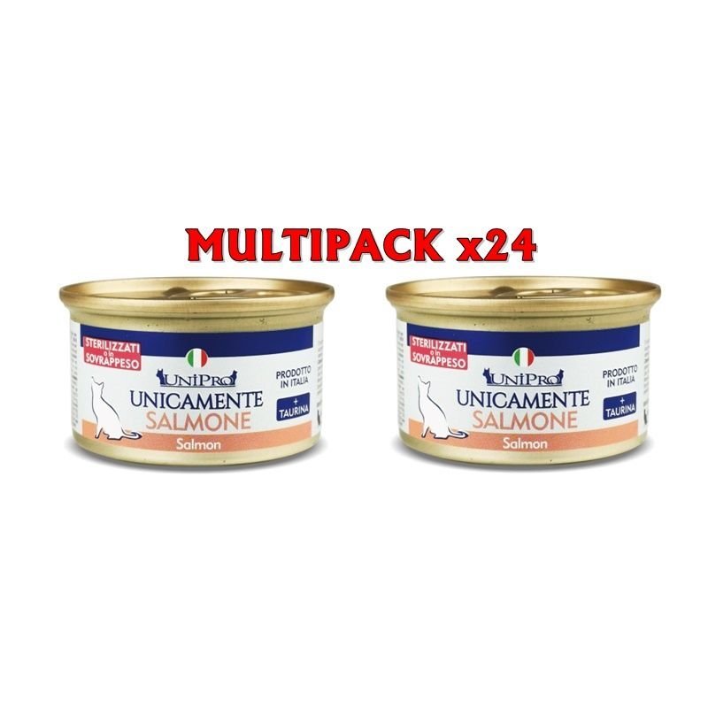 UniPro Unicamente Sterilizzato Salmone 24x 85g umido gatto monoproteico