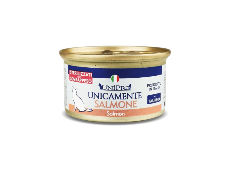 UniPro Unicamente Sterilizzato Salmone 85g umido gatto monoproteico