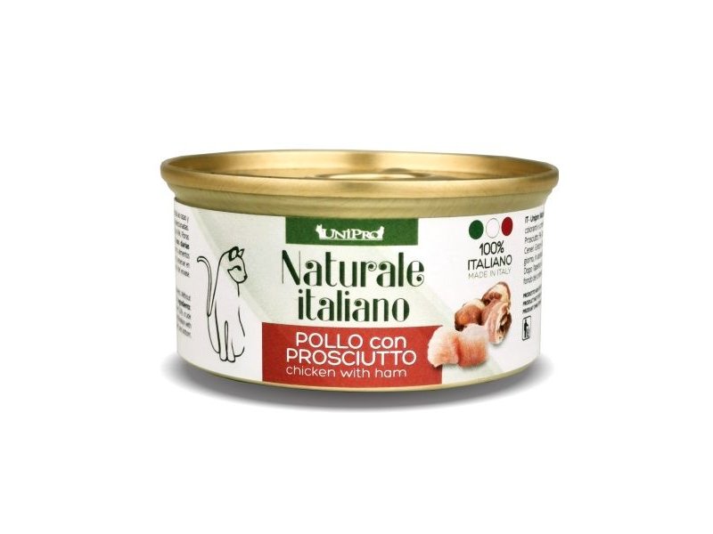UniPro Naturale Pollo e Prosciutto 85g umido gatto