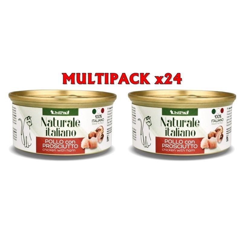 UniPro Naturale Pollo e Prosciutto 24x 85g umido gatto