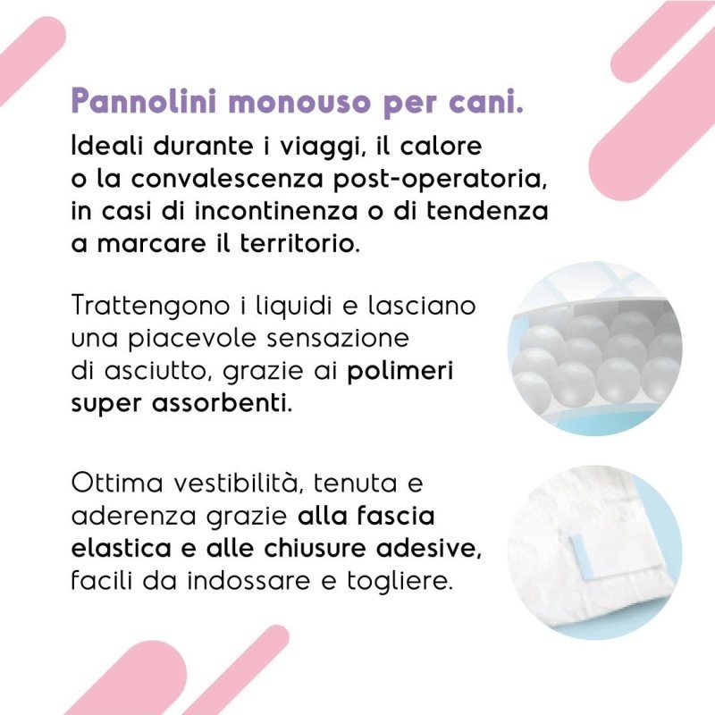 Record Pannolini mutandina assorbenti per cani con fascia elastica
