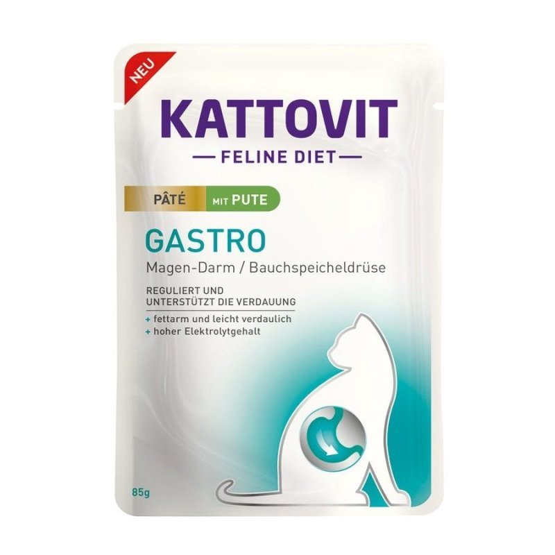 Kattovit Gastro patè Tacchino e riso 85g umido dietetico gatto feline diet