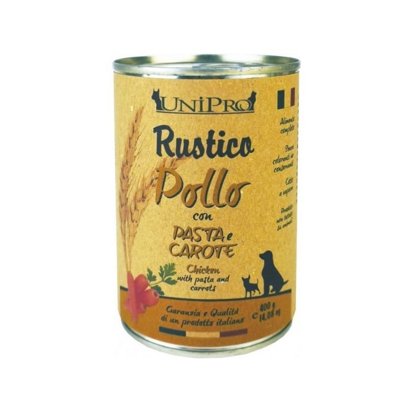UniPro Rustico Pollo, Pasta e Carote 400g umido cane