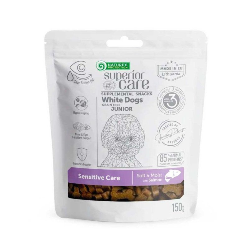 Nature's Protection White Dogs Junior Snack Salmon 150g Sensitive cucciolo Superior Care Grain Free