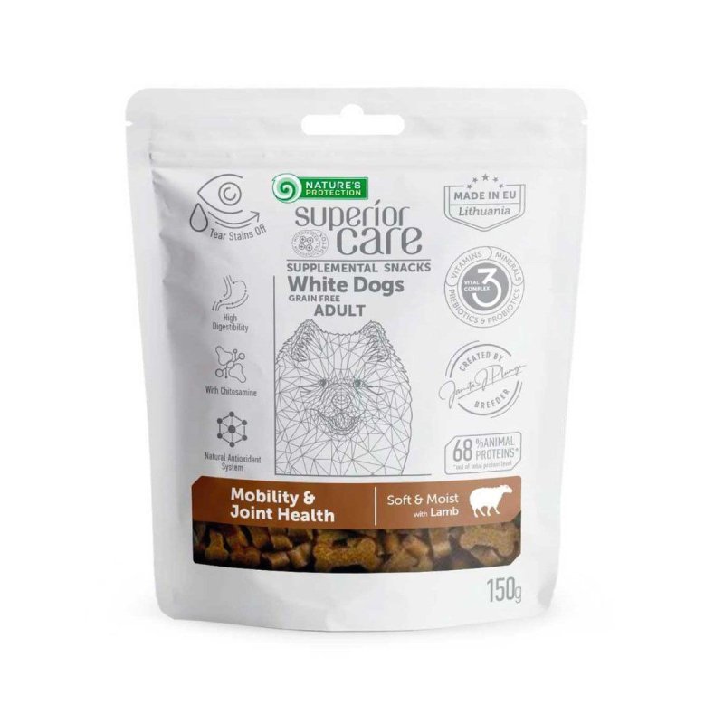 Nature's Protection White Dogs Snack Lamb 150g Mobility & Joint Health cane Superior Care Grain Free