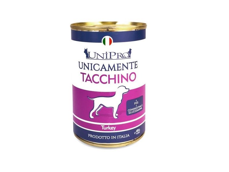 UniPro Unicamente Tacchino 400g umido cane monoproteico