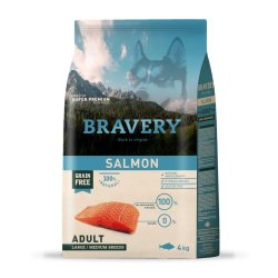 Bravery Adult Salmon Medium Large 4kg crocchette cane grain free