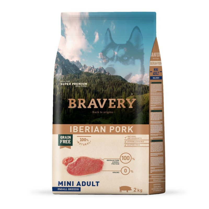 Bravery Adult Iberian Pork Medium Large 4kg crocchette cane grain free