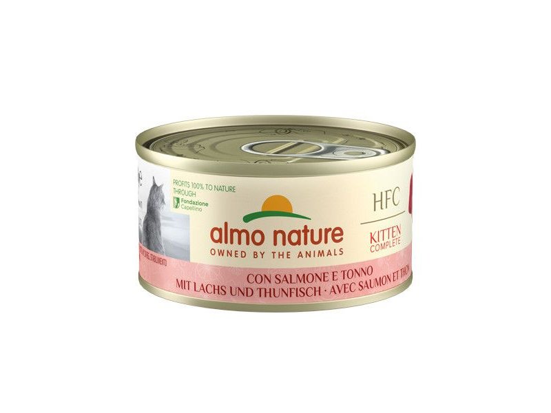 Almo Nature HFC Kitten Salmone e Tonno 70g umido gattino completo